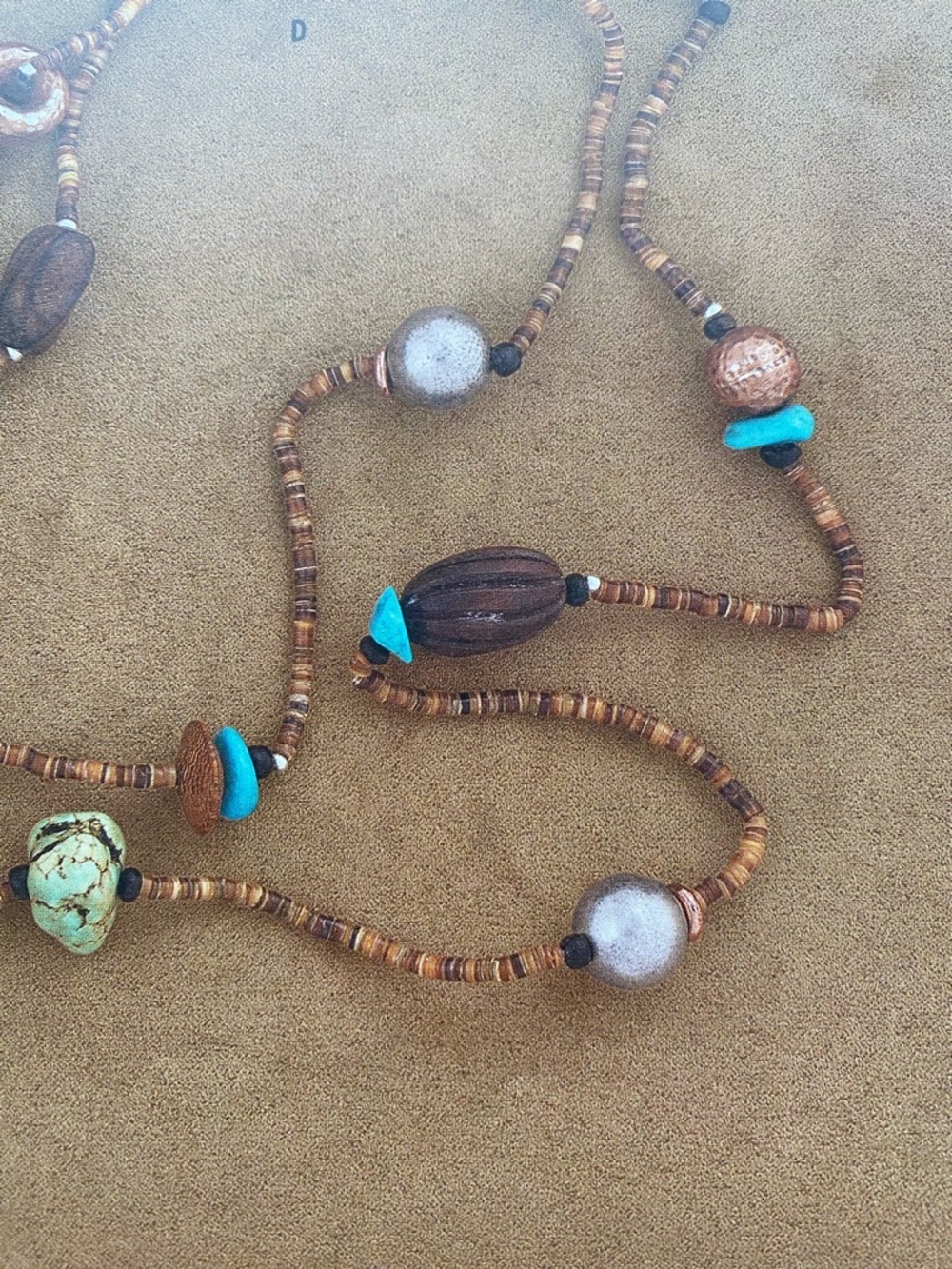 Silpada Bohemian Shell and Beaded Necklace 30”inches long N1569 - Picture 10 of 11